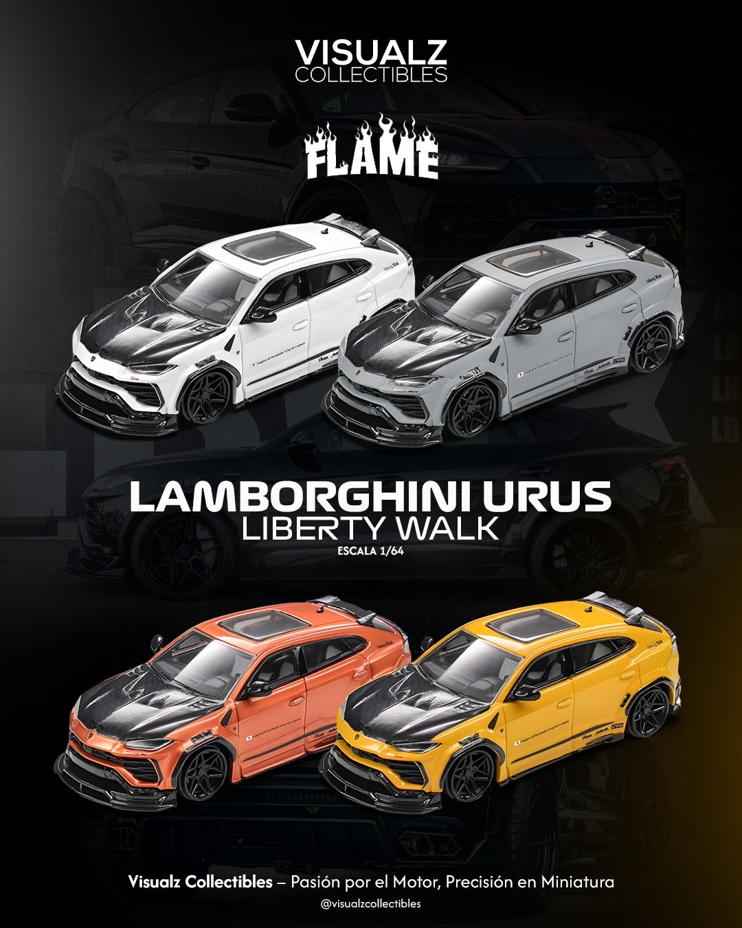 PRE ORDEN Flame 1:64 / Lamborghini Urus LBWK Orange