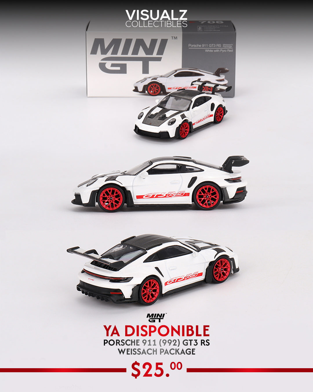 MiniGT 1:64 / Porsche 911 (992) GT3 RS Weissach Package