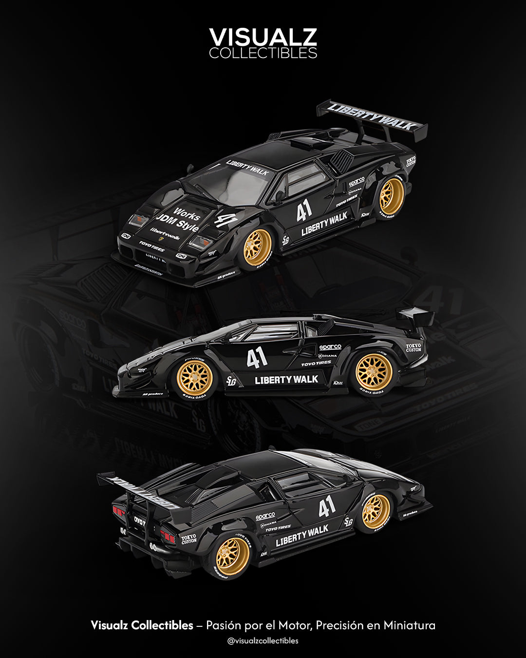 MiniGT 1:64 / Lamborghini Countach LBWK Black