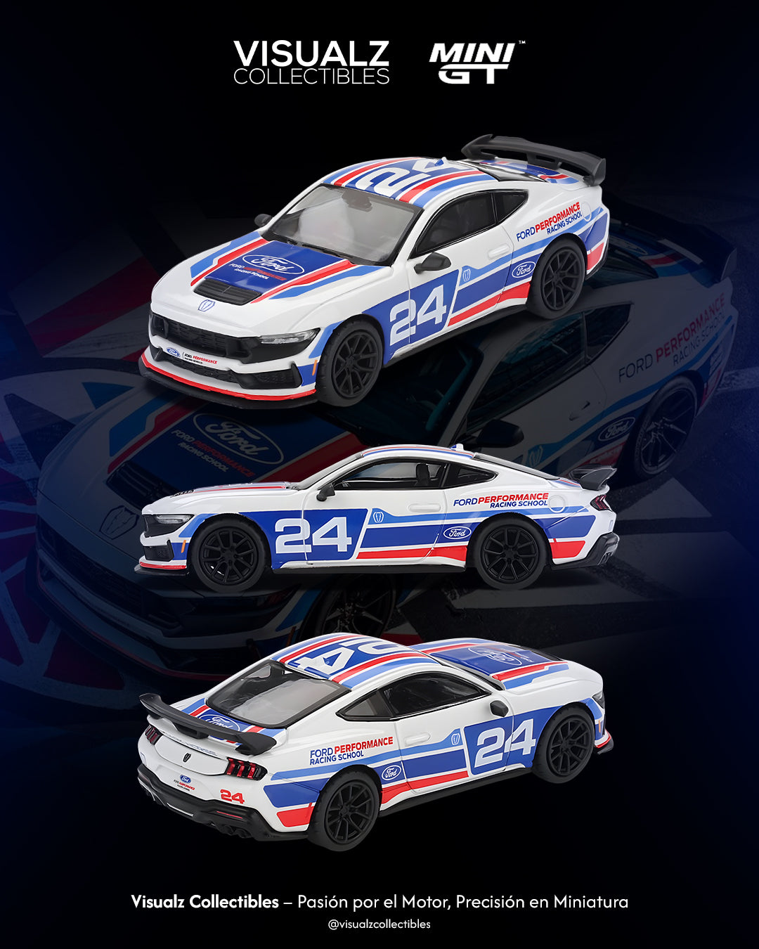 PRE ORDEN MiniGT 1:64 / Ford Mustang Dark Horse #24 Ford Performance Racing