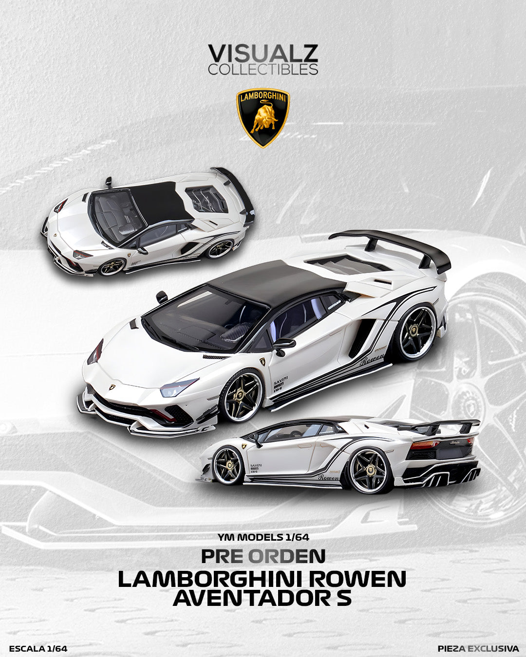 PRE ORDER YM Model 1:64 / Lamborghini Rowen Aventador S – Visualz