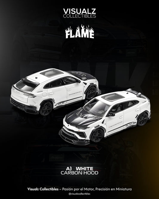 PRE ORDEN Flame 1:64 / Lamborghini Urus LBWK White
