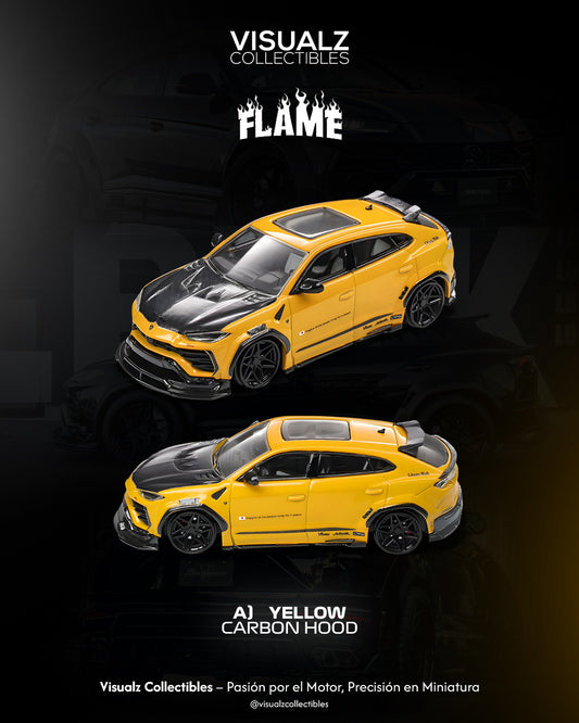 PRE ORDEN Flame 1:64 / Lamborghini Urus LBWK Yellow
