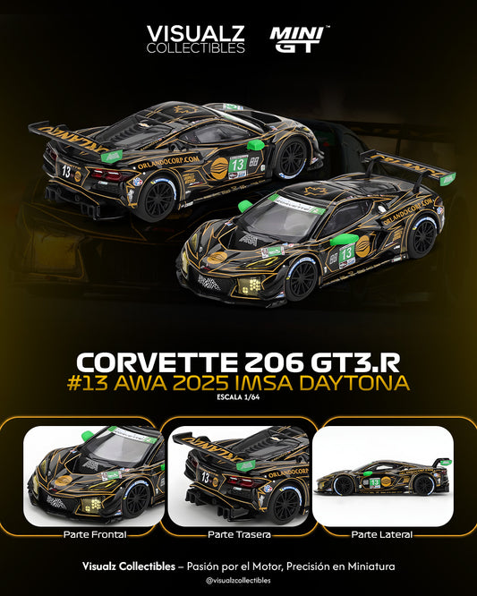 PRE ORDEN MiniGT 1:64 / Corvette Z06 GT3.R #13 AWA 2025 IMSA DAYTONA