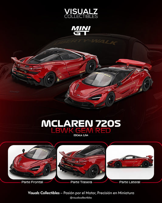 MiniGT 1:64 / McLaren 720S LBWK Gem Red
