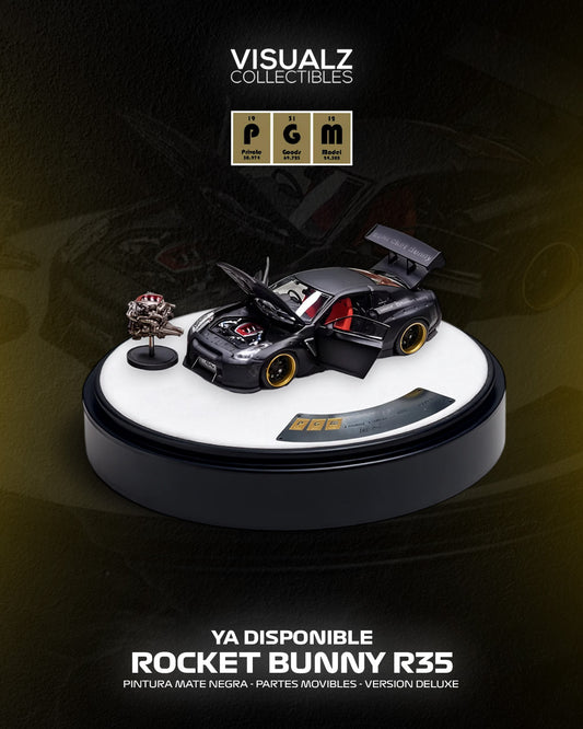 PGM 1:64 / Rocket Bunny R35 Negro Matte Edición Deluxe