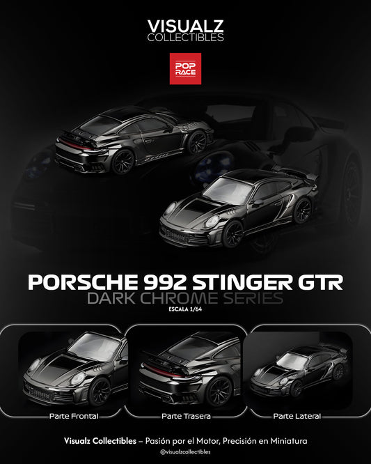 PRE ORDEN PopRace Dark Chrome Series 1:64 / Porsche 992 Stinger GTR