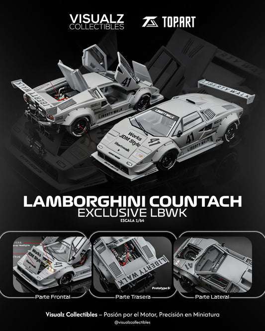 PRE ORDEN TopArt 1:64 / Lamborghini Countach LBWK Grey